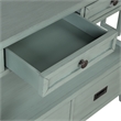 Blue 36 Pine Wood Farmhouse Console Table with 4 Drawers and Storage Shelf