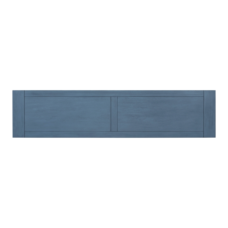Navy Solid Wood 63 Console Table with Drawers and Shelf for Entryway Hallway
