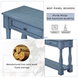 Navy Solid Wood 63 Console Table with Drawers and Shelf for Entryway Hallway