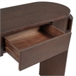 Espresso Solid Wood Entryway Table with Oval Fluted Design and 2 Drawers