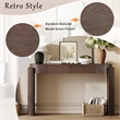 Espresso Solid Wood Entryway Table with Oval Fluted Design and 2 Drawers