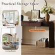 Espresso Solid Wood Entryway Table with Oval Fluted Design and 2 Drawers