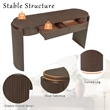 Espresso Solid Wood Entryway Table with Oval Fluted Design and 2 Drawers