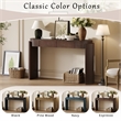 Espresso Solid Wood Entryway Table with Oval Fluted Design and 2 Drawers