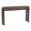 Espresso Solid Wood Entryway Table with Oval Fluted Design and 2 Drawers