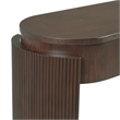 Espresso Solid Wood Entryway Table with Oval Fluted Design and 2 Drawers
