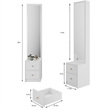 White MDF Extra Large Full Body Mirror & Jewelry Cabinet Storage Organizer
