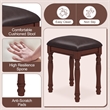 Walnut Wood Vintage Vanity Desk Set with Mirror 5 Drawers  Stool