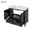 36 Black Solid Wood Bathroom Vanity with Storage Shelves Divided Drawer