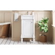 18 French White Solid woodSmall Bathroom Vanity with Adjustable Shelf