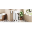 18 French White Solid woodSmall Bathroom Vanity with Adjustable Shelf
