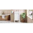 18 French White Solid woodSmall Bathroom Vanity with Adjustable Shelf