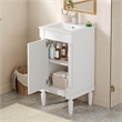 18 French White Solid woodSmall Bathroom Vanity with Adjustable Shelf