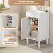 18 French White Solid woodSmall Bathroom Vanity with Adjustable Shelf
