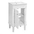 18 French White Solid woodSmall Bathroom Vanity with Adjustable Shelf