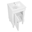 18 French White Solid woodSmall Bathroom Vanity with Adjustable Shelf