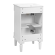 18 French White Solid woodSmall Bathroom Vanity with Adjustable Shelf
