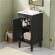 18 French Style Bathroom Vanity Black   Solid Wood with Sink