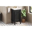 18 French Style Bathroom Vanity Black   Solid Wood with Sink
