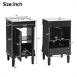 18 French Style Bathroom Vanity Black   Solid Wood with Sink