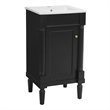 18 French Style Bathroom Vanity Black   Solid Wood with Sink