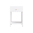 Modern White Solid Wood Scalloped Nightstand with Drawer and Shelf