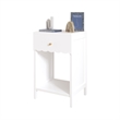 Modern White Solid Wood Scalloped Nightstand with Drawer and Shelf