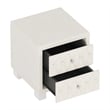 Beige Velvet 2 Drawer Nightstand with Crystal Handle and Button Tufted Detail