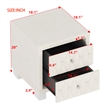Beige Velvet 2 Drawer Nightstand with Crystal Handle and Button Tufted Detail