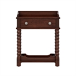 Dark Walnut Wood Retro Nightstand with Drawer and Open Shelf