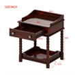 Dark Walnut Wood Retro Nightstand with Drawer and Open Shelf