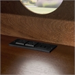 Mid Century Modern Brown Solid Wood Nightstand with USB Ports and Drawer