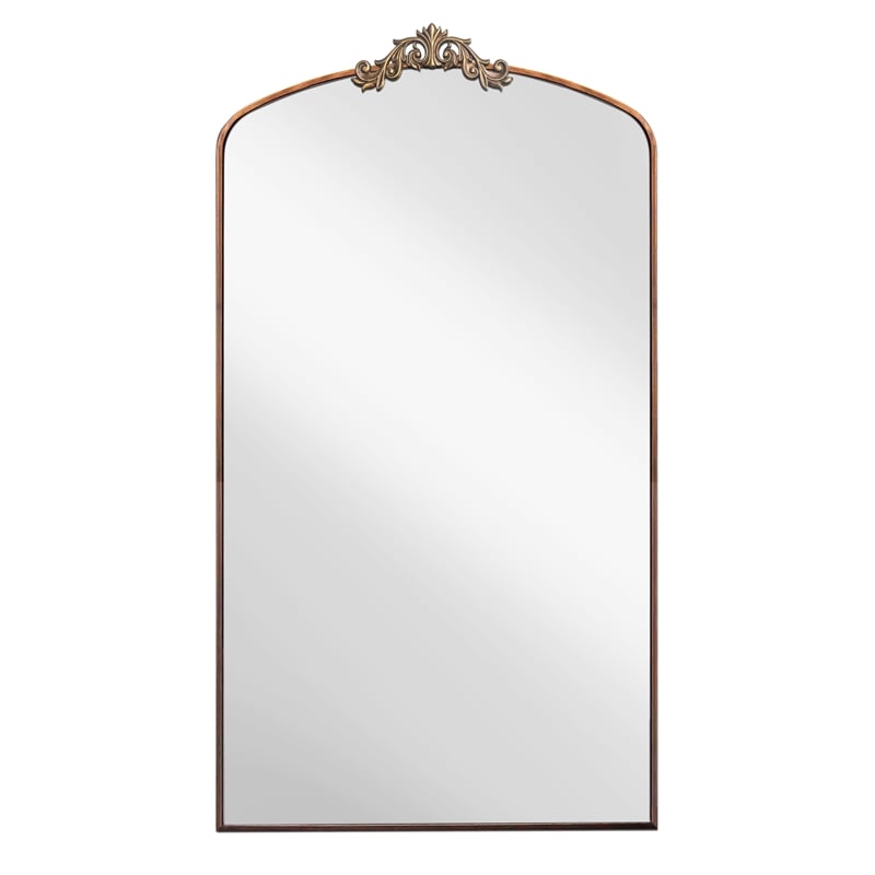 Brown Arched Full Length Mirror 66 Metal Framed Ornate Floor Mirror