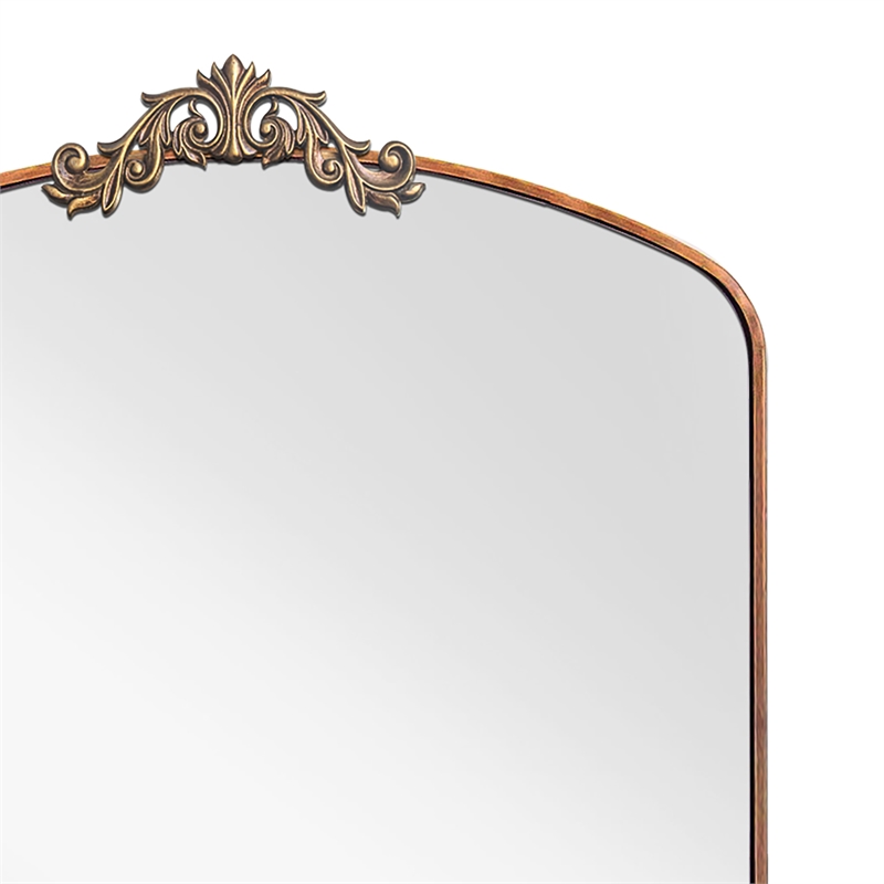 Brown Arched Full Length Mirror 66 Metal Framed Ornate Floor Mirror