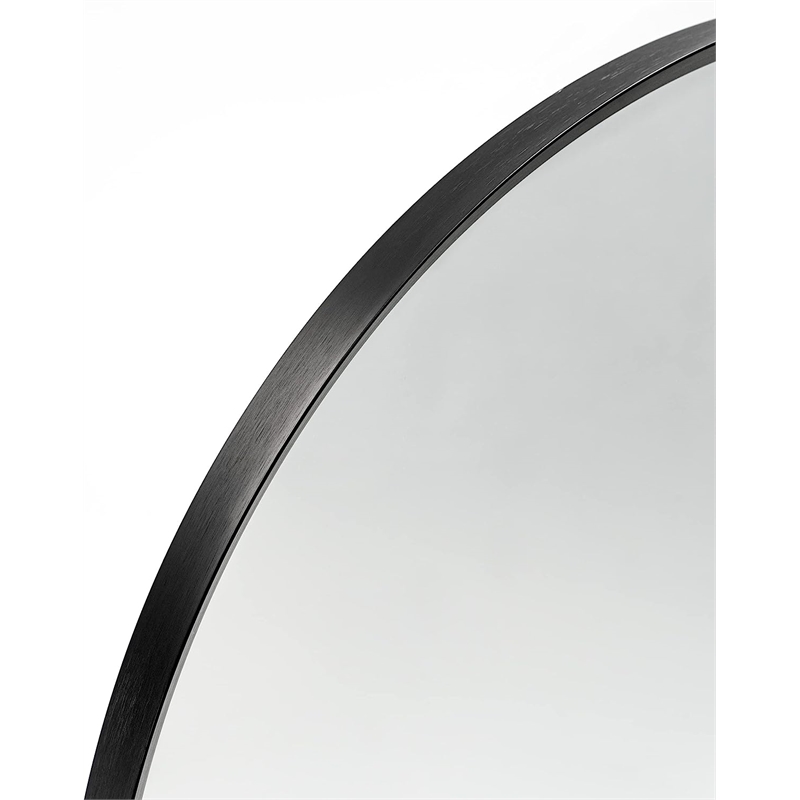 24 Black Metal Framed Arched Bathroom Wall Mirror Metal Wood Black