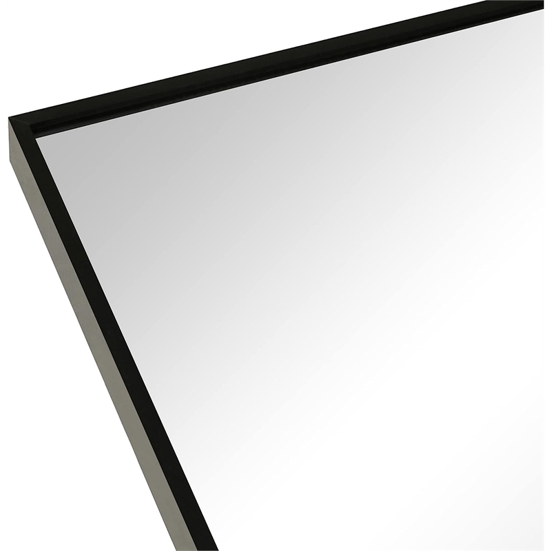 24 Black Metal Framed Arched Bathroom Wall Mirror Metal Wood Black