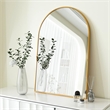 20 Gold Arched Bathroom Mirror Metal Frame and Wood Design modern mirror