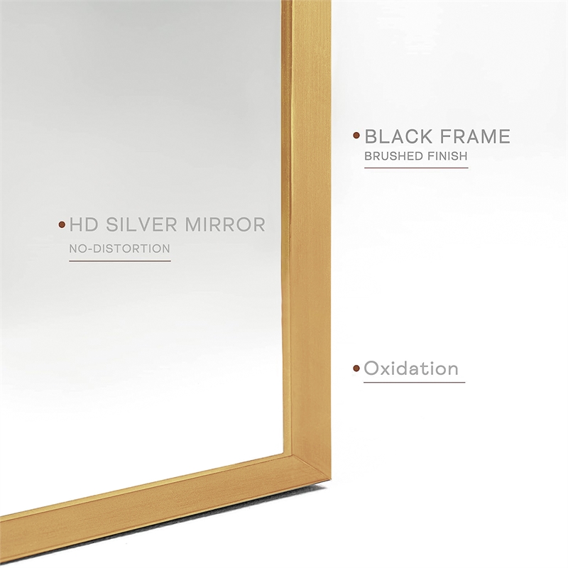 20 Gold Arched Bathroom Mirror Metal Frame and Wood Design modern mirror