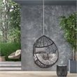 Gray Rattan Hanging Chair with 8ft Chain