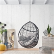 Gray Rattan Hanging Chair with 8ft Chain