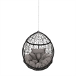 Gray Rattan Hanging Chair with 8ft Chain