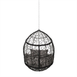 Gray Rattan Hanging Chair with 8ft Chain