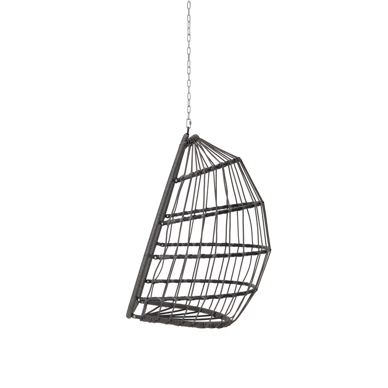 Blue Rattan Outdoor Garden Egg Swing Hanging Chair with PE Wicker and Stand