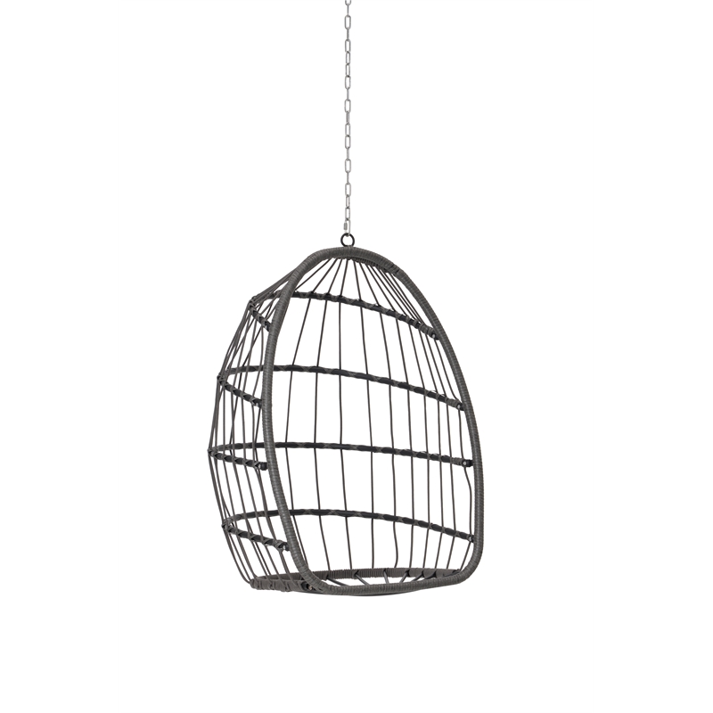 Blue Rattan Outdoor Garden Egg Swing Hanging Chair with PE Wicker and Stand