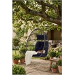 Blue Rattan Outdoor Garden Egg Swing Hanging Chair with PE Wicker and Stand