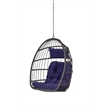 Blue Rattan Outdoor Garden Egg Swing Hanging Chair with PE Wicker and Stand