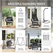 Gray Steel Outdoor Hanging Hammock Swing Chair