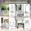 White Steel Outdoor Hanging Hammock Swing Chair