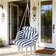 White Steel Outdoor Hanging Hammock Swing Chair
