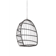 Gray Rattan Outdoor Hanging Egg Swing Garden Chair with Wood Stand